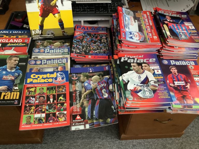 Job lot collection Crystal Palace Fc football program’s from 2000 to 2004 + 16 others+ aways odds.