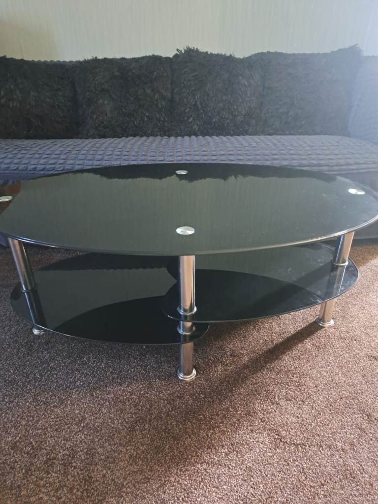 Glass coffee table