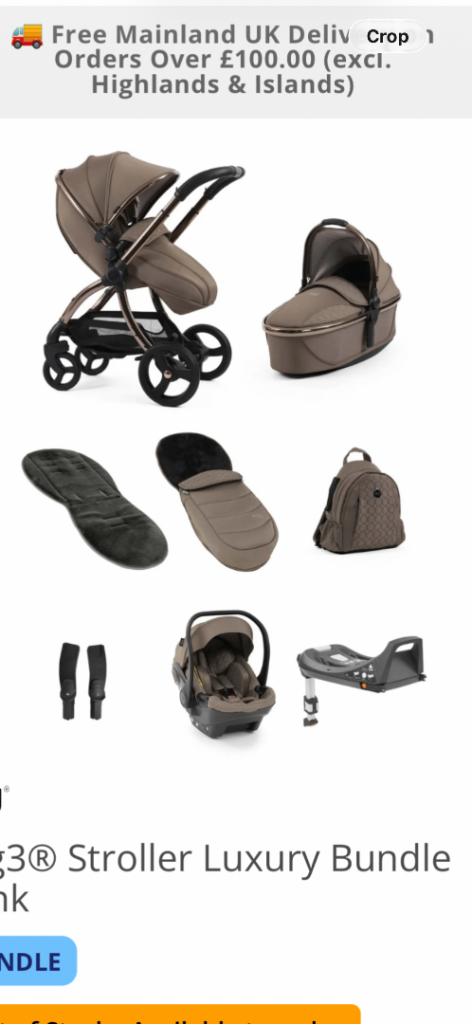 Egg Pram 2 Full Travel System Mink