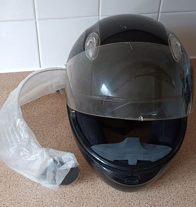 Black motorbike helmet