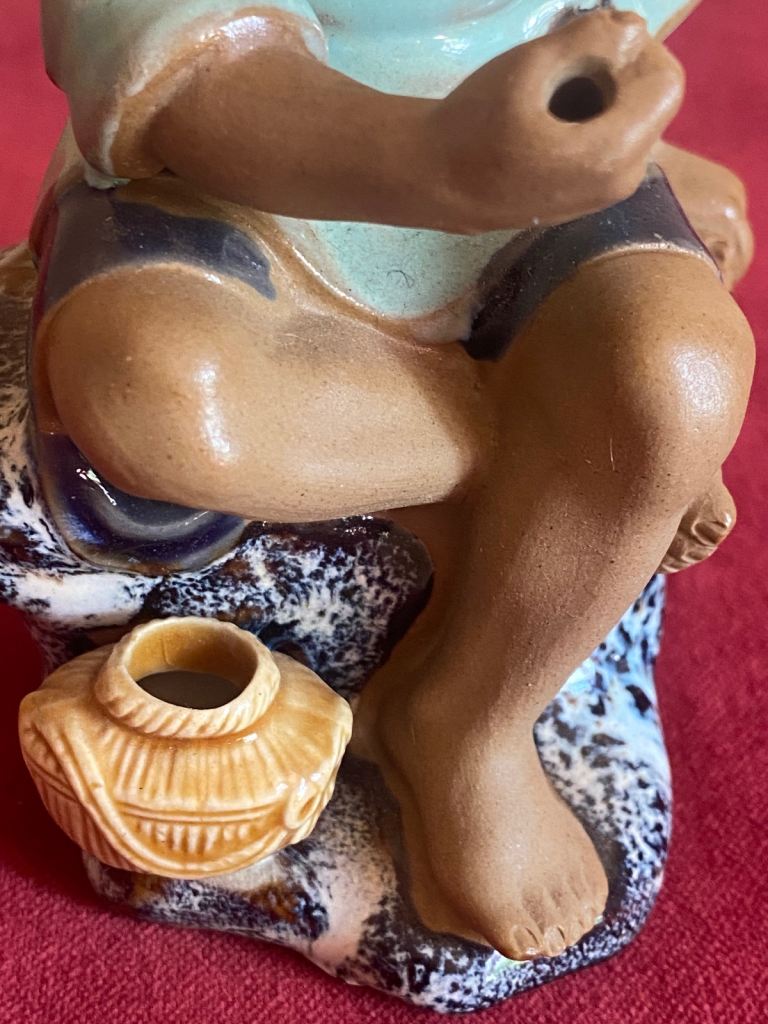 Chinese mudman  glaze fisherman.