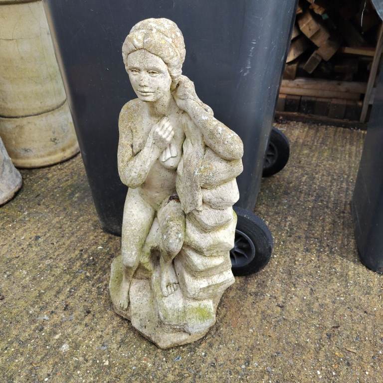 Seated naked lady garden ornament 