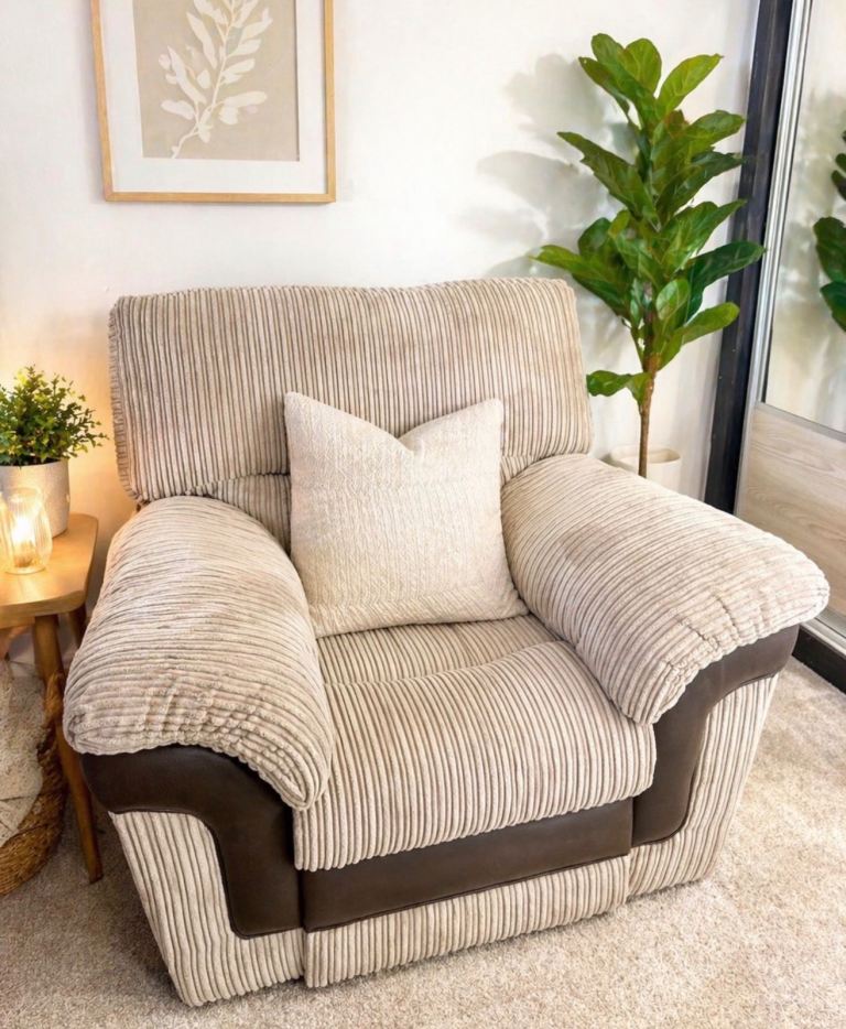 DFS Power Plus Recliner Armchair - Jumbo Cord, DFS (as New)