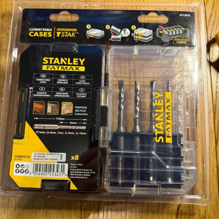 Stanley FatMax SDS Plus Masonry Drill Bit Set 8 Piece TSTAK Case