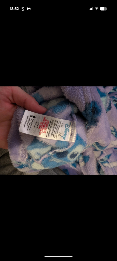 Disney Stitch Oodie – Kids Purple Fleece Hoodie, As Good As New 11-14 ...