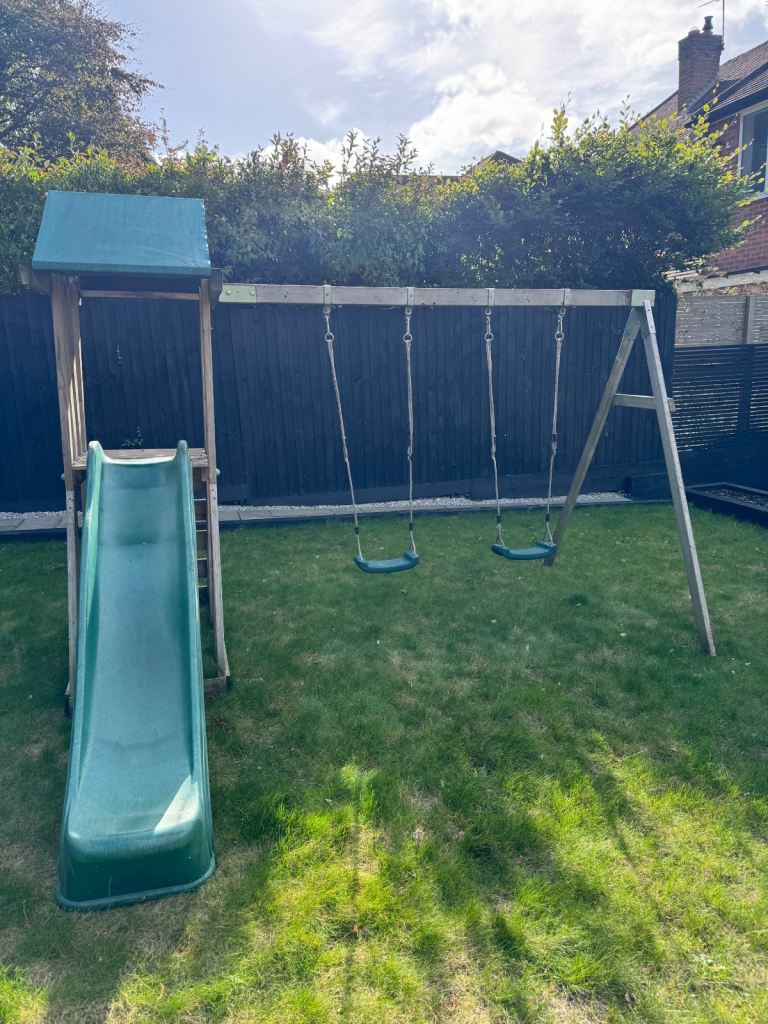 Dunster House Kids Climbing Frame With Slide and Swings