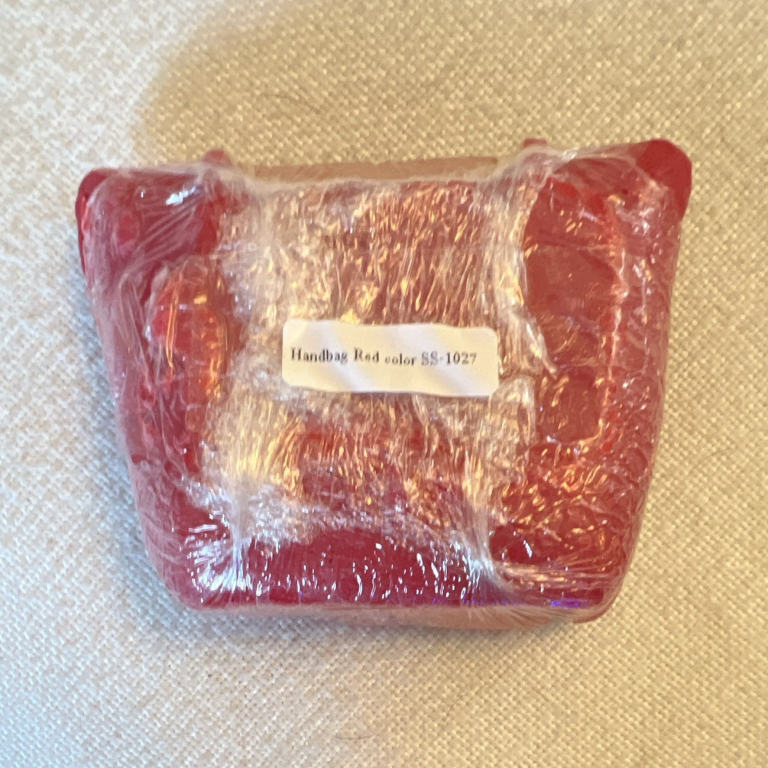 Novelty Red Handbag Soap Bar - Realistic Purse Shaped Bath Body Scented Gift