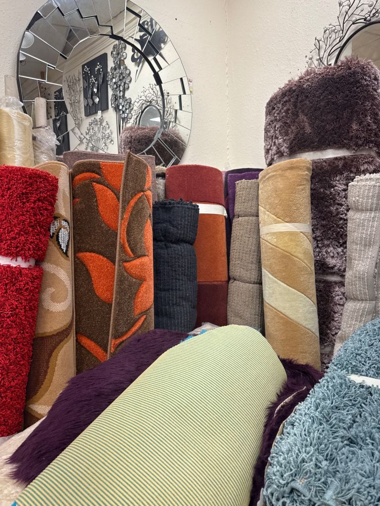 Varieties of Rugs / Carpets are in stock (Price range £20 to £100)