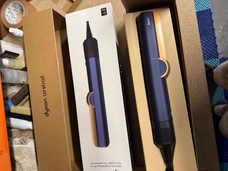 Dyson Airstrait Hair Styler - Blue, New