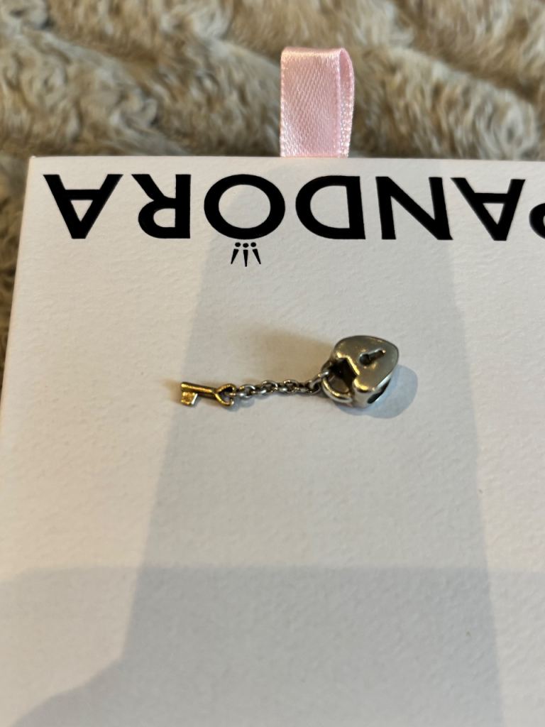 Pandora genuine Key to My Heart" padlock dangle charm.