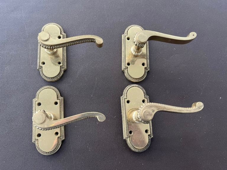Antique Brass Door Handles - 2 pairs