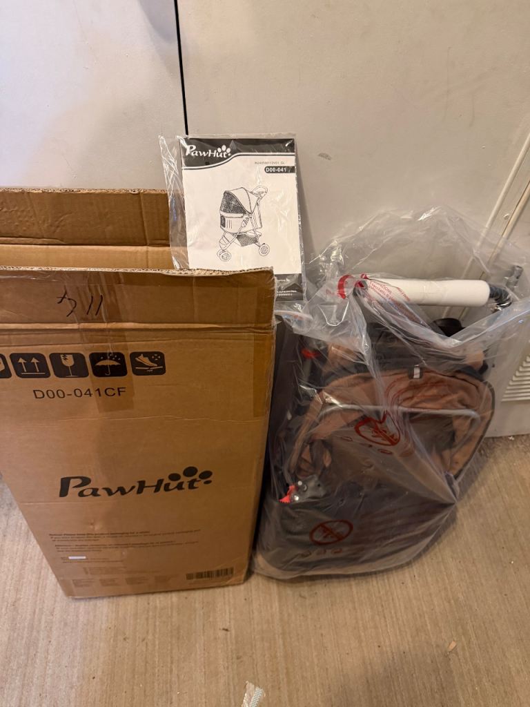 Light brown pawhut pet stroller new 