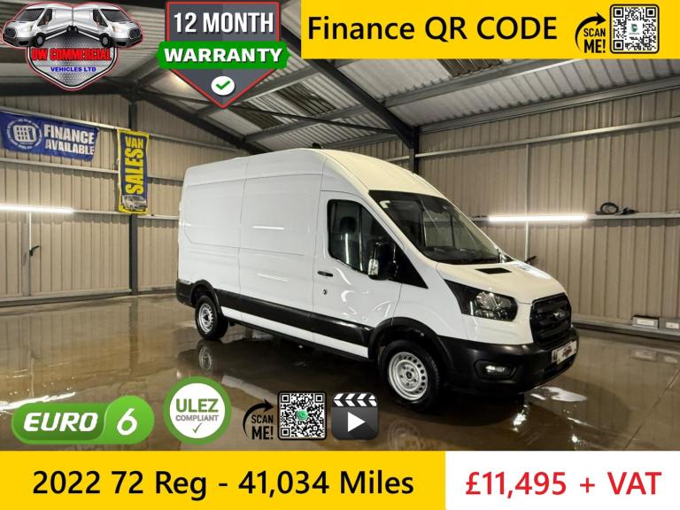 2022 72 Reg Ford Transit 350 Leader 130Ps RWD EcoBlue L3H3 + VAT