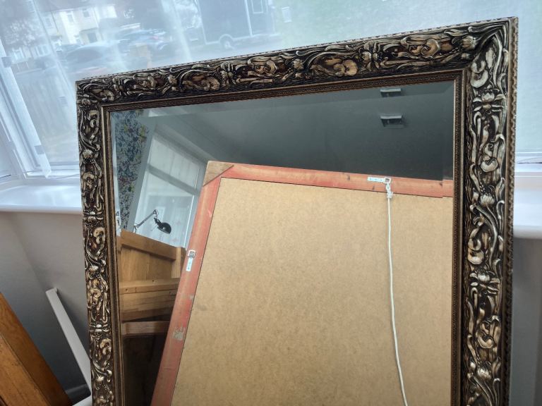 Large Mirror Ornate Frame Bronze