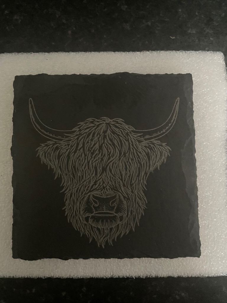 Slate coaster highland cow more available please  message 