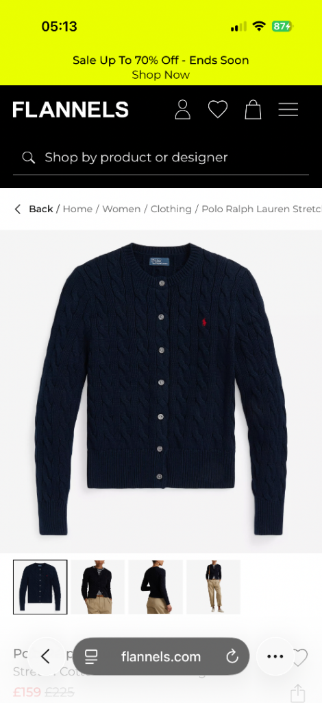 Polo Ralph Lauren Navy Cable Knit Cardigan - New