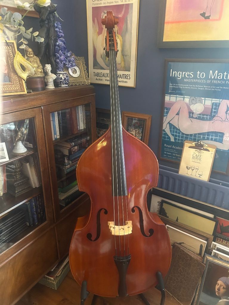 Mid Century East German 3/4 Double Bass Carved Spruce Top – Videos - Recent Luthier Work £2995ono