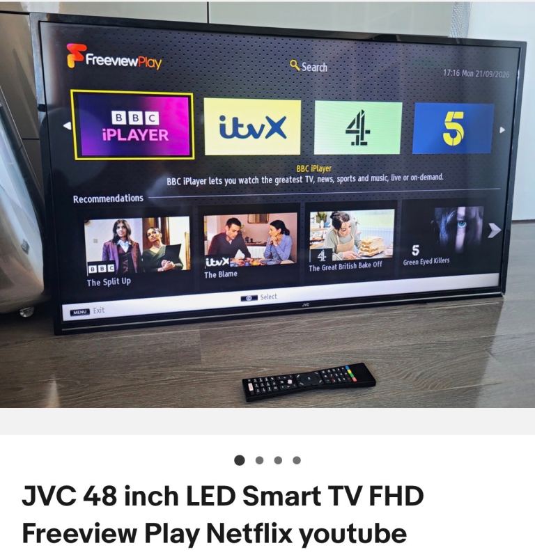 JVC 48 inch LED Smart TV FHD Freeview Play