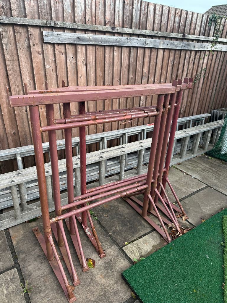 Metal Trestle Legs - Red, Good Condition