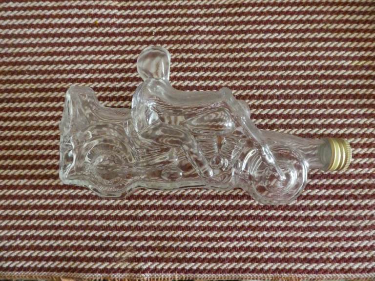 Rare motorcycle shaped decanter Depose Kefla German 0.35L
