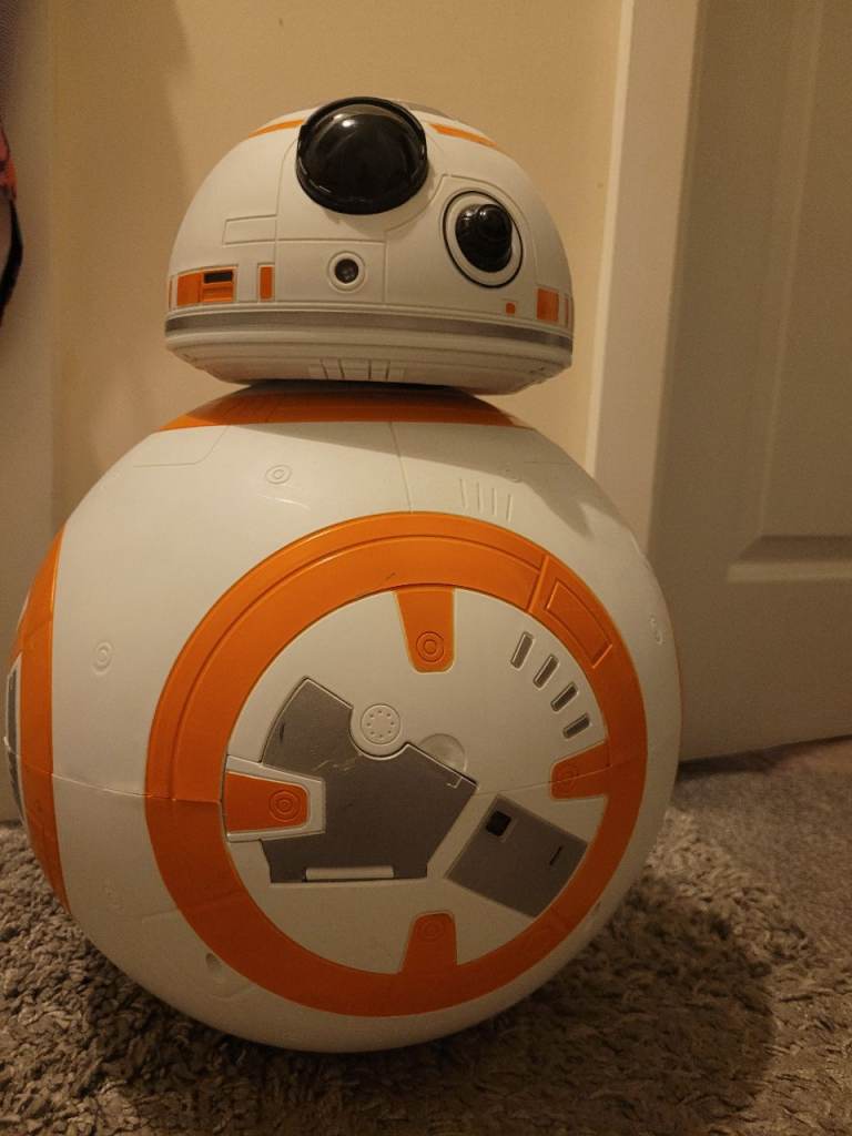 Star Wars BB-8 Droid Toy – White and Orange, Good Condition