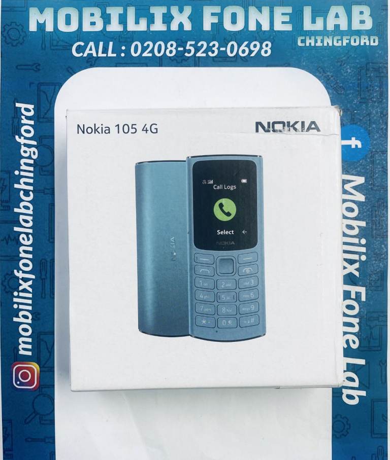 Nokia 105 4G Dual Sim Unlocked Charcoal FM Radio LED Torch Simple Keypad Phone
