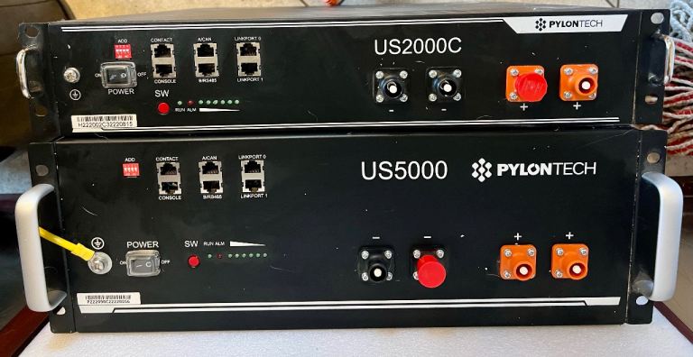 Pylontech US2000C and US5000 Li-Ion Batteries with Cables and Manuals