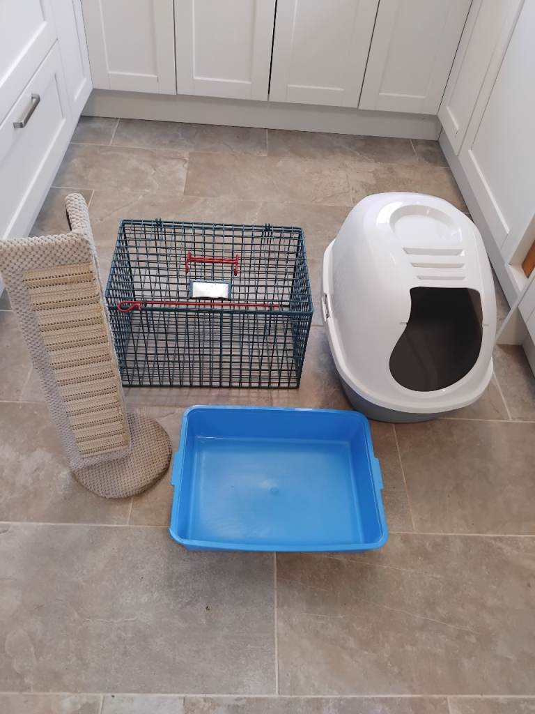 Cat Litter Trays, Carrier and Scratcher
