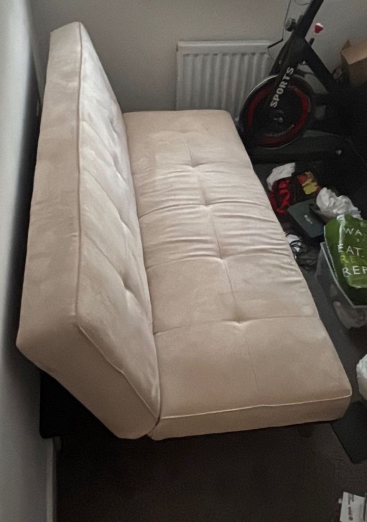 Beige Fabric Sofa Bed / Futon – Good Condition