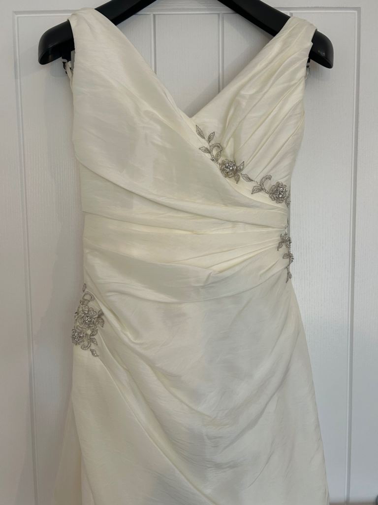  Silk Wedding Dress, Size 10.