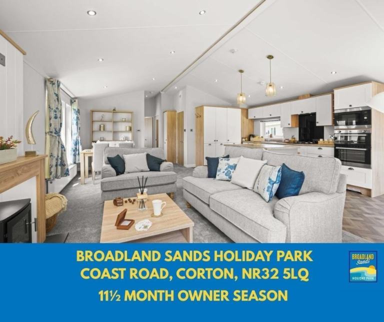 LUXURY LODGE FOR SALE AT BROADLAND SANDS - 11.5 MONTH OWNER SEASON!
