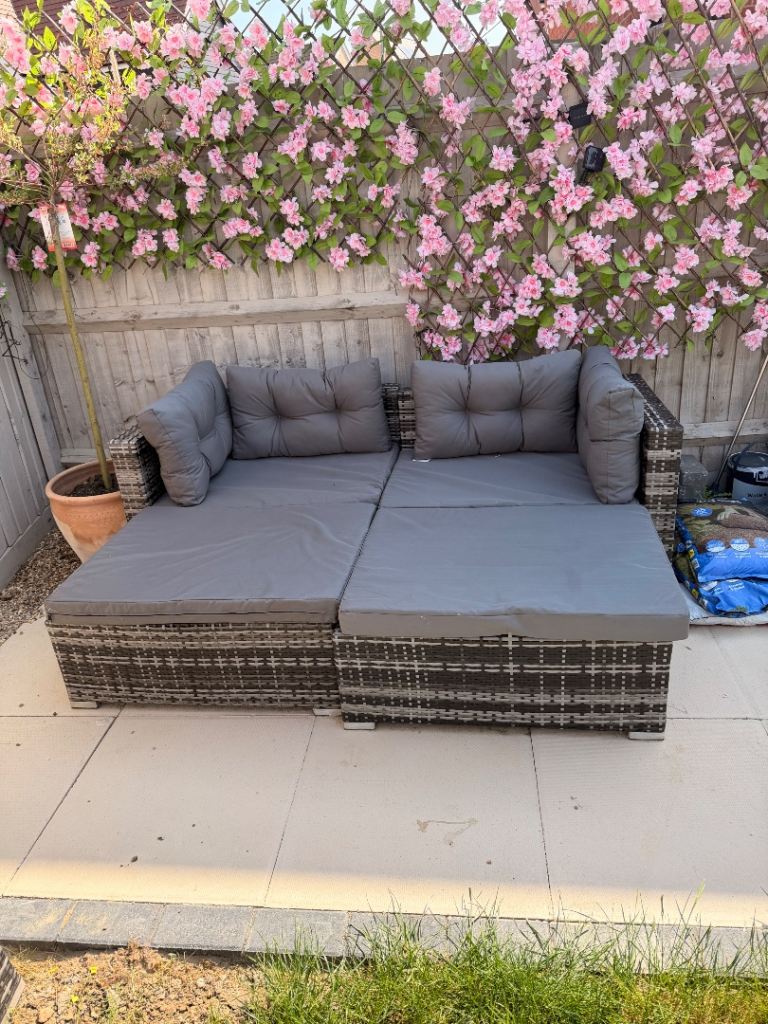 Grey garden sofa 