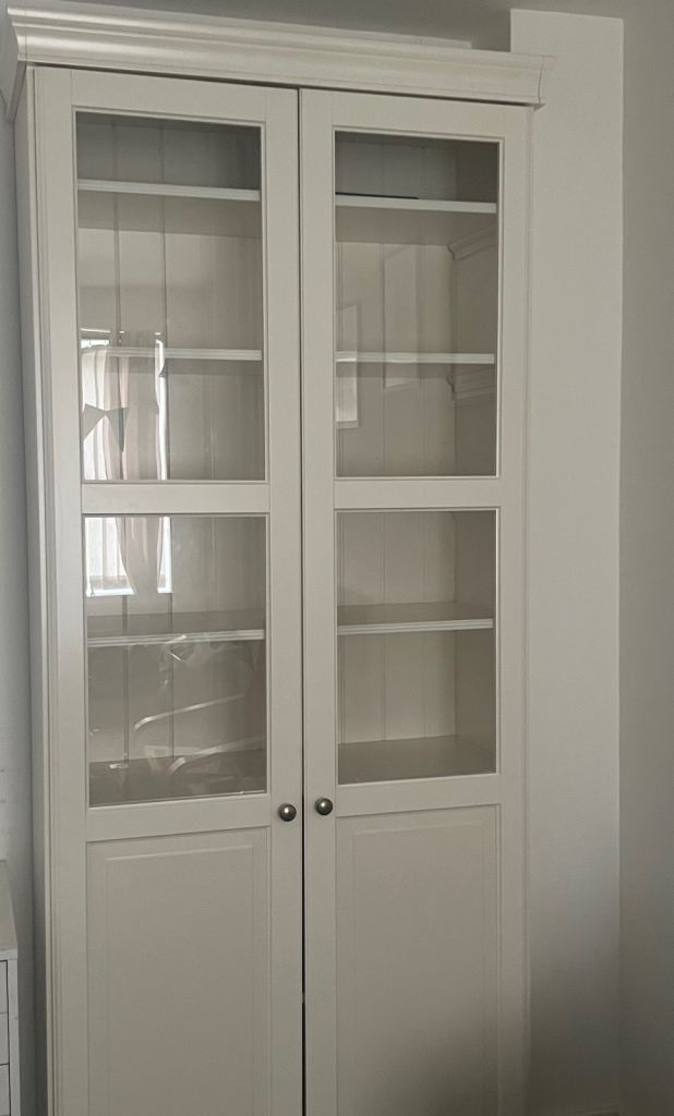 IKEA LIATORP Glass Display Cabinet / Bookshelf in White