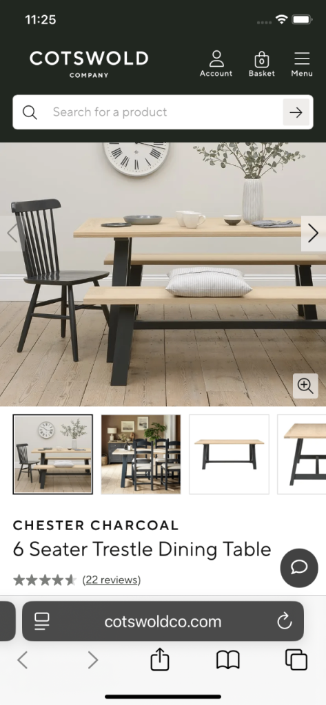 Dining Room Trestle Table seats 6-8 Good as new. Cotswold Company