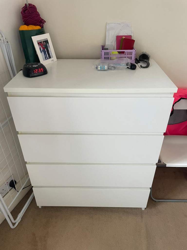 IKEA Chest of Drawers – White (4 Drawer)