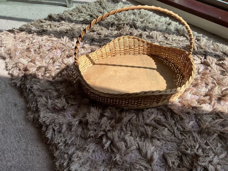 Wicker Flower Basket Used