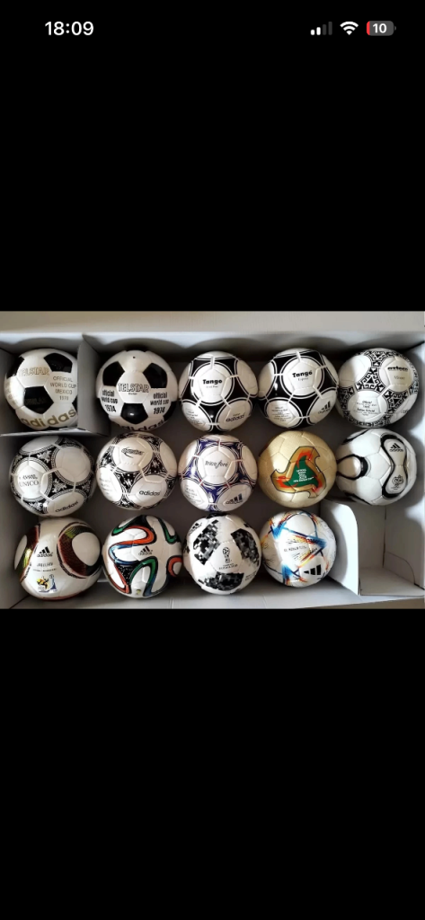 Adidas FIFA World Cup Set of 14 Mini Soccer Balls 1970 to 2022 Football Size 1
