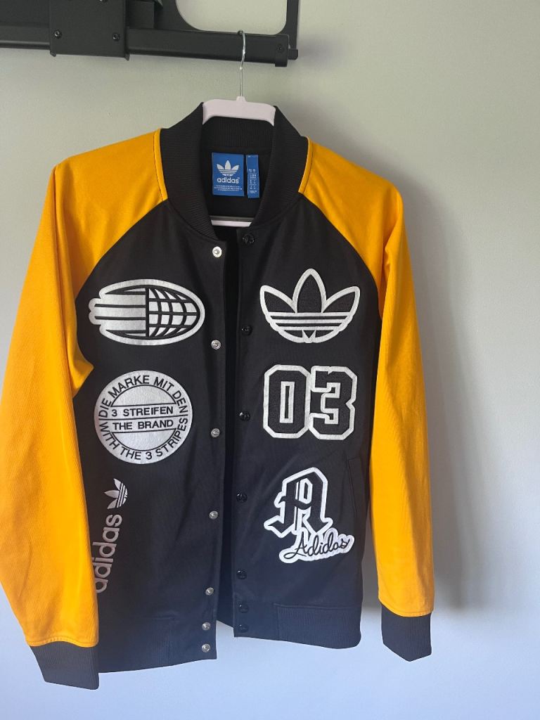 Adidas Black and Yellow Bomber Jacket - Good Condition