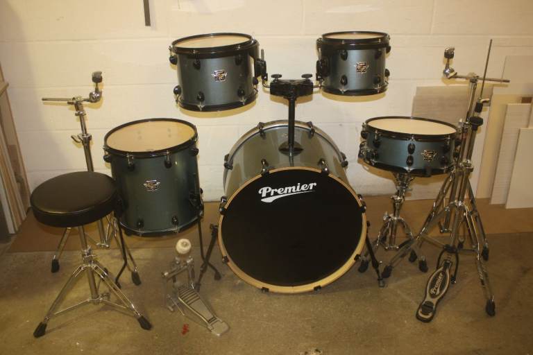 Premier Cabria Blue Sparkle 5 Piece Drum Kit (22 in Bass) + All Hardware Included ~ £375 ono