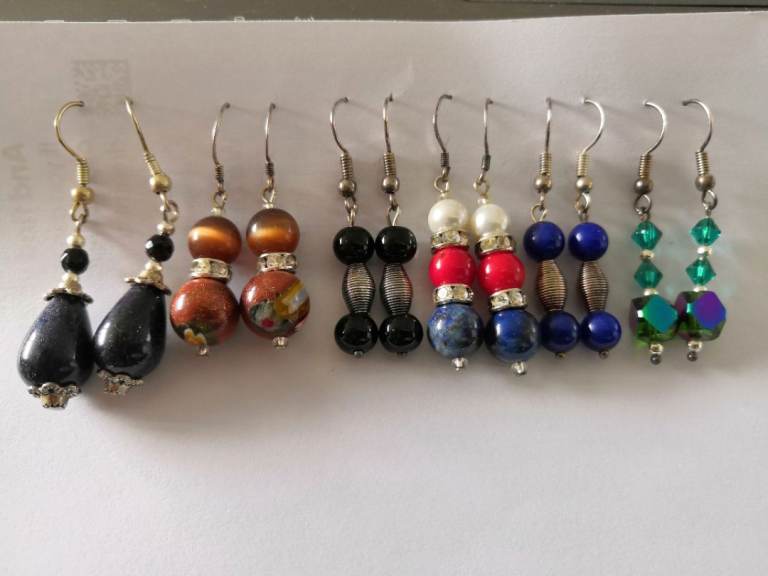 Handmade 6 pairs of earrings for sale 