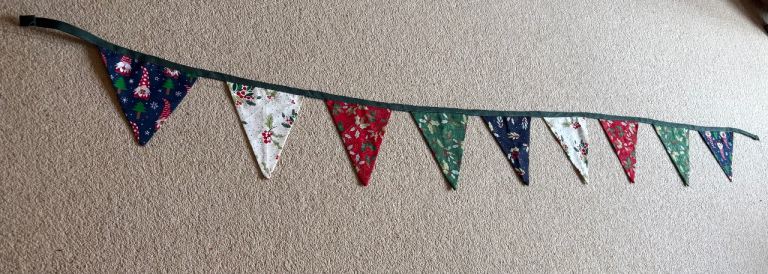 Christmas Bunting Fabric Decor 