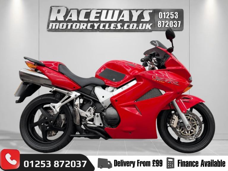 HONDA VFR800, 2002 51 PLATE, 43754 MILES, RED, USED MOTORCYCLE, HPI CLEAR