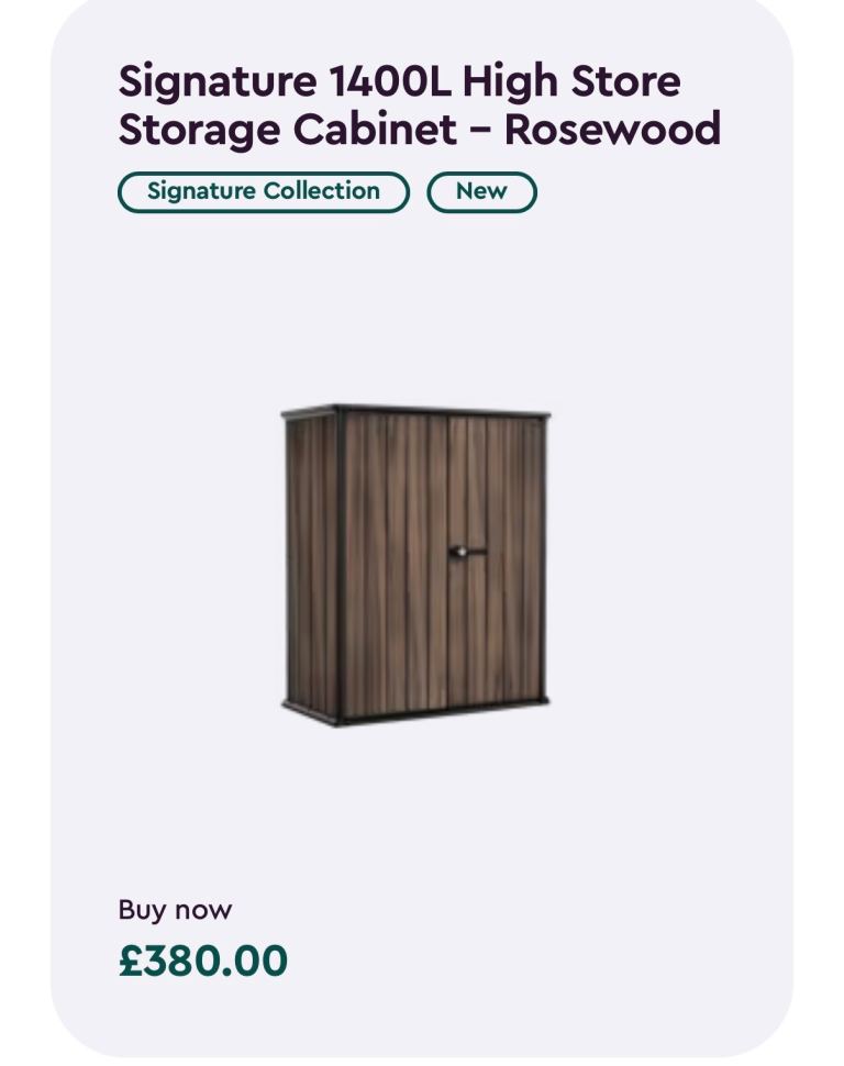 Brand New and Boxed Keter garden storage cabinet