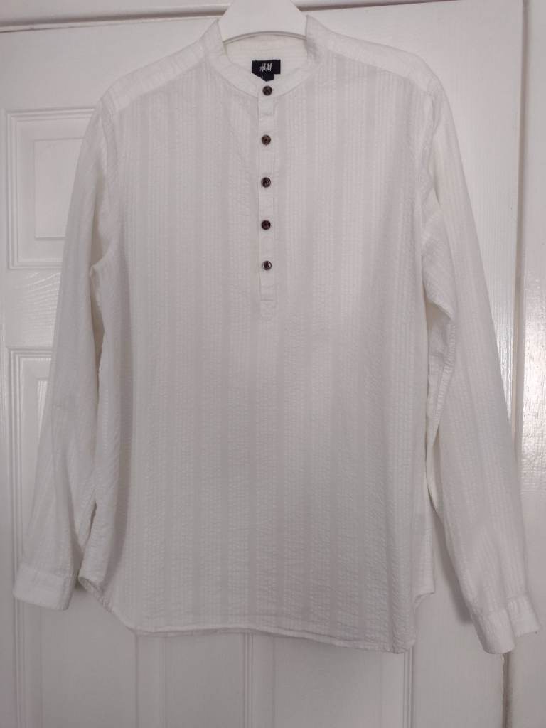 Men's small/older boys white grandad/collarless shirt #GotStuffGetCash