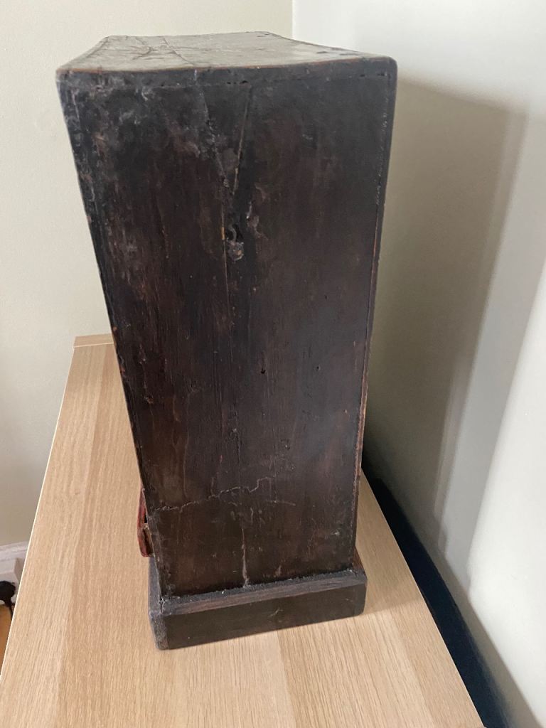 Vintage Chinese cabinet - 46cm high x 41cm wide by 17cm deep.