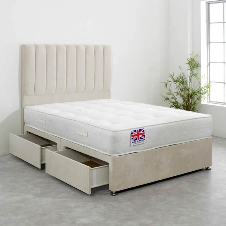 >>>>❤️Hot Deal 🚛DIVAN 4FT Small Double Bed Base with Mattress & Storage Drawers 😘15% OFF💥