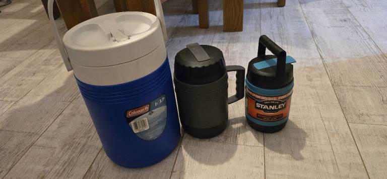 New 2 stanley food travel flasks and Coleman water jug