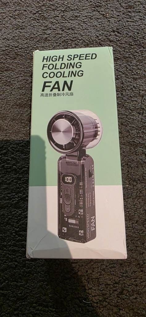 New High Speed Folding Cooling Fan - Portable USB Rechargeable