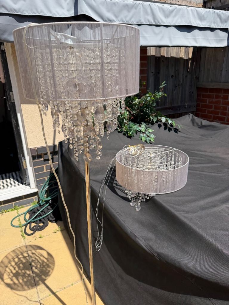 NEXT floor standing lamp plus large matching lamp shade 