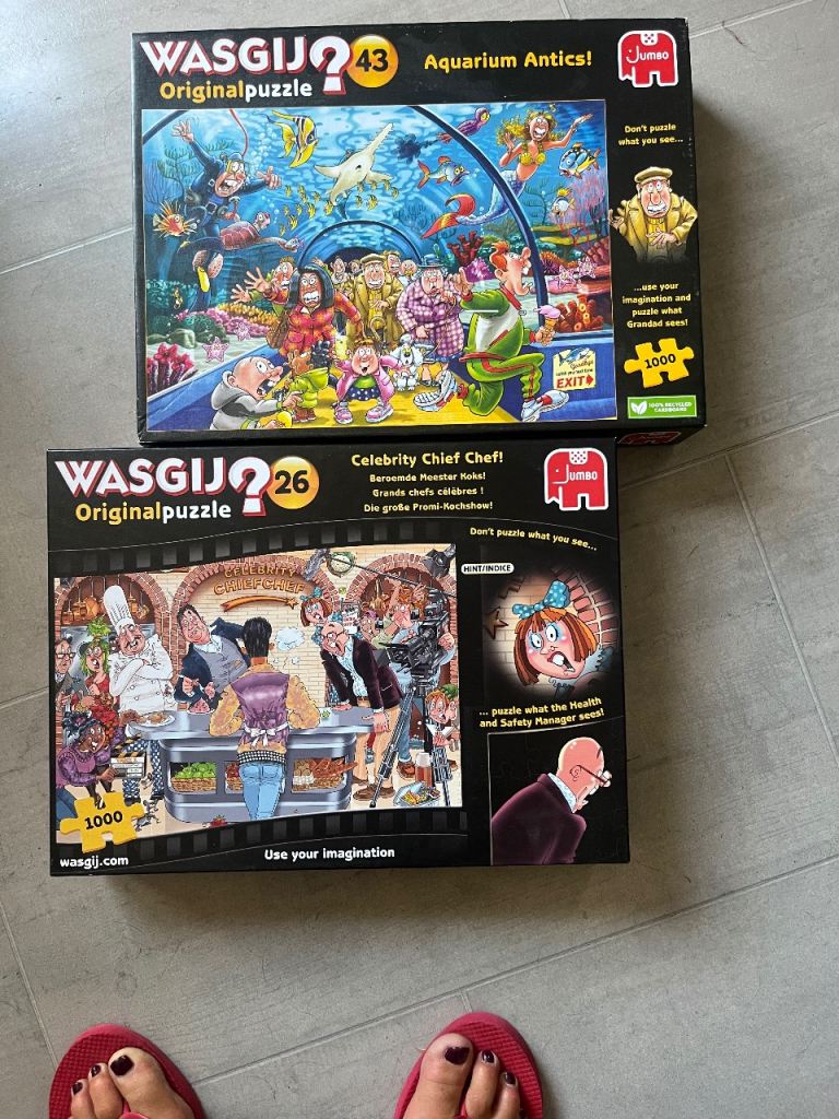 Wasgij 1000 Piece Jigsaw Puzzles - Aquarium Antics & Celebrity Chief Chef
